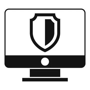 Pc protection icon simple . Secure data Stock Illustration