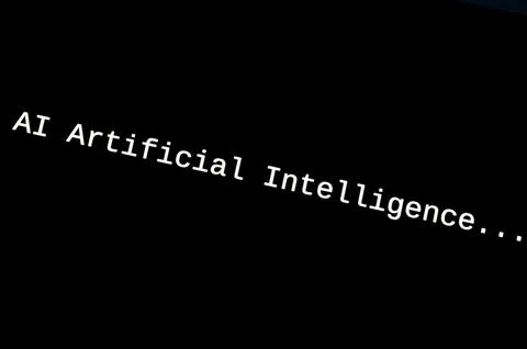 PC screen and artificial intelligence. 库存照片