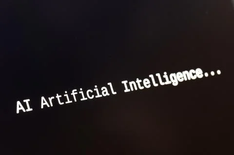 PC screen and artificial intelligence. Foto stock