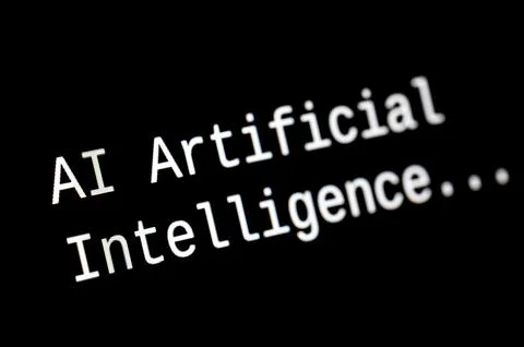 PC screen and artificial intelligence. Stock Photos