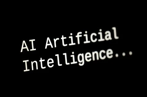 PC screen and artificial intelligence. 库存照片