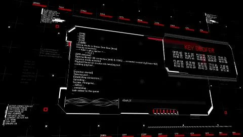 PC screen with hacking in progress, anonymous stealing password, identity the Foto stock