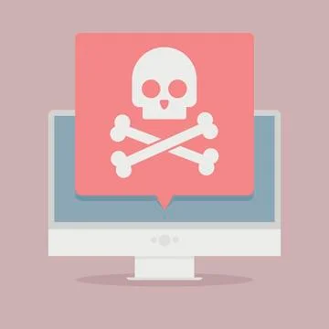 PC Screen Skull Stock Illustration