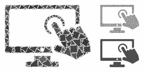 PC screen tap Composition Icon of Uneven Elements Stock Illustration