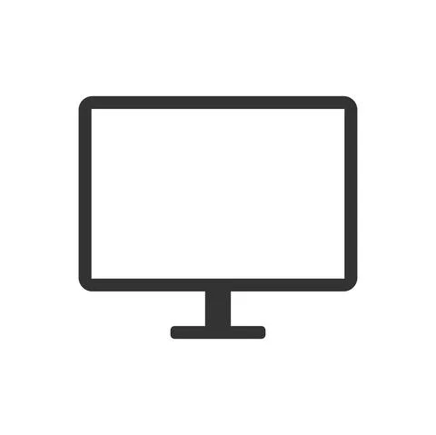 PC screen vector icon on white background Stock Illustration