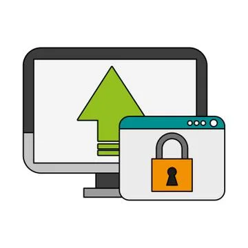 PC with secure cloud Stock Illustration