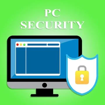 Pc Security Showing Web Site And Secure Stock Illustration