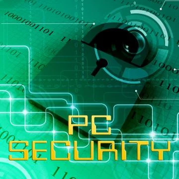 Pc Security Shows Computer Protection 3d Rendering Stock Illustration
