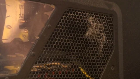 PC Service. Cleaning computer with hoover. Stock Footage 77172818