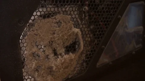 PC Service. Cleaning computer with hoover. Stock Footage 77173120