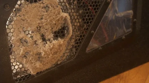 PC Service. Cleaning computer with hoover. Stock Footage 77173326