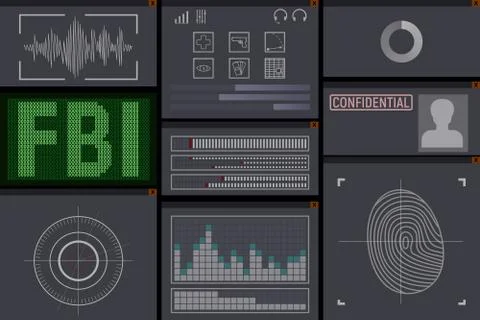 PC software for the FBI. 库存插图