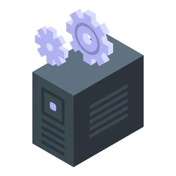 Pc software icon isometric vector. Computer maintenance Stock-Illustration
