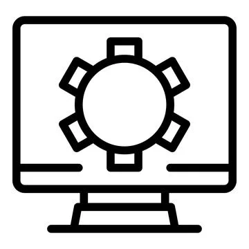 Pc software icon outline vector. Code design Stockillustratie