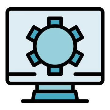 Pc software icon vector flat Illustrazione stock