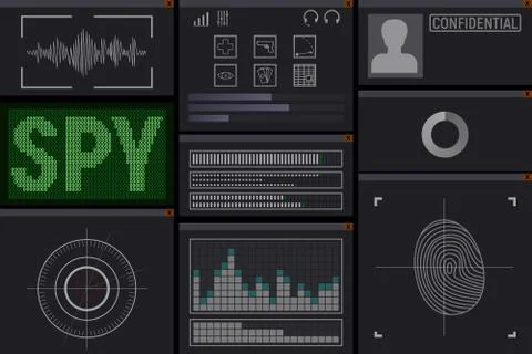 PC software for the spy. 库存插图