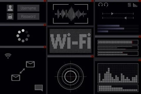 PC software with wi-fi. イラスト素材