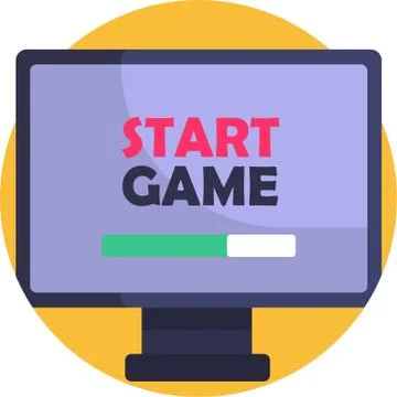 PC Start Gaming icon Stock Illustration