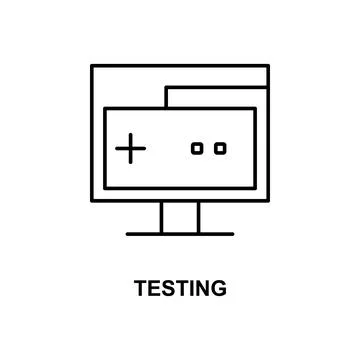 Pc testing icon. Element of technologies icon with name for mobile concept and Illustrazione stock