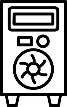 Pc Tower Line Icon Design Stock Illustration