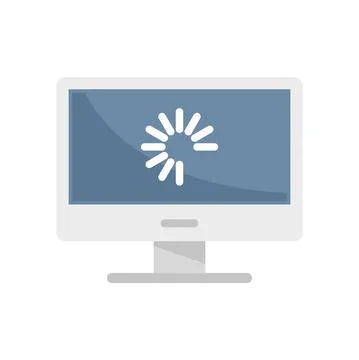 Pc update system icon flat isolated vector Stock Illustration