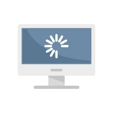 Pc update system icon flat isolated Stock Illustration
