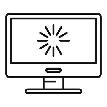 Pc update system icon, outline style Stock Illustration