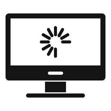 Pc update system icon, simple style Illustrazione stock