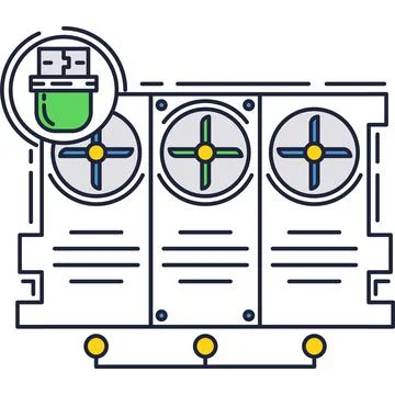 PC video adapter icon computer hardware vector Illustrazione stock