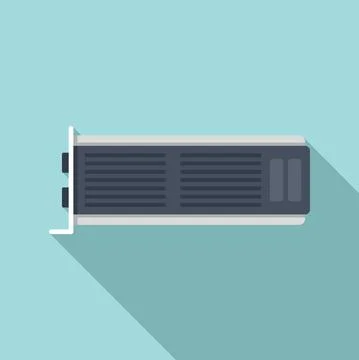 Pc video card icon flat vector. Gpu fan Stock-Illustration