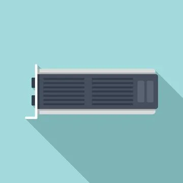 Pc video card icon flat . Gpu fan イラスト素材
