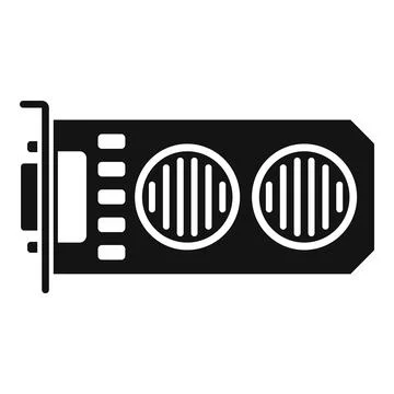 Pc video card icon simple vector. Computer gpu 스톡 일러스트