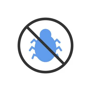 PC virus ban sign vector on white background Stock Illustration