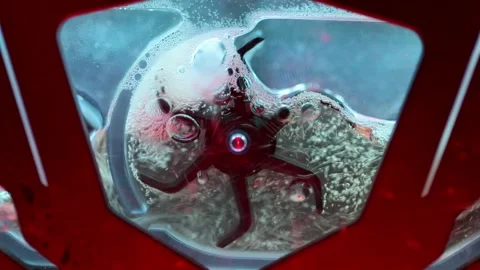 PC Water Cooling System with Flowing Coolant Close-Up Stock-Footage 328265947