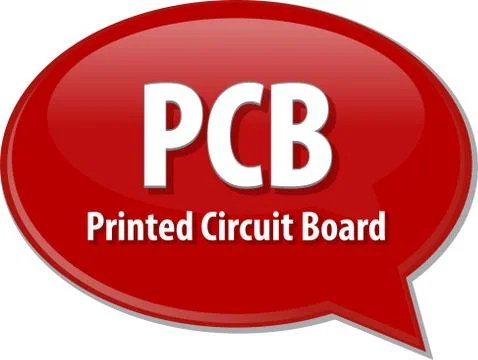 PCB acronym definition speech bubble illustration Stock-Illustration