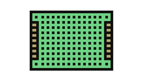 Pcb board electronic component color icon animation Stock Footage 326097689