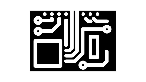 Pcb board electronic component glyph icon animation Stock Footage 326745452