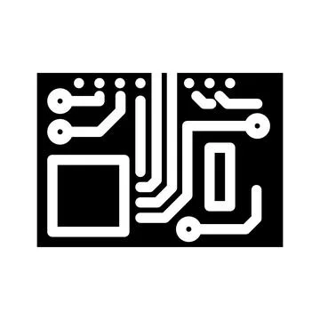 Pcb board electronic component glyph icon vector illustration Stock Illustration