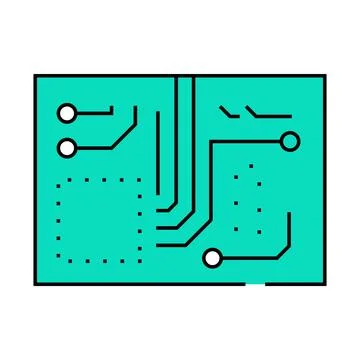 Pcb board electronic component icon color illustration Illustrazione stock