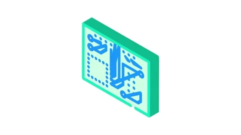 Pcb board electronic component isometric icon animation Stock Footage 327292995