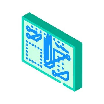 Pcb board electronic component isometric icon vector illustration Illustrazione stock