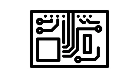 Pcb board electronic component line icon animation Stock Footage 326764090