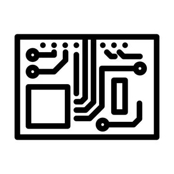 Pcb board electronic component line icon vector illustration Illustration