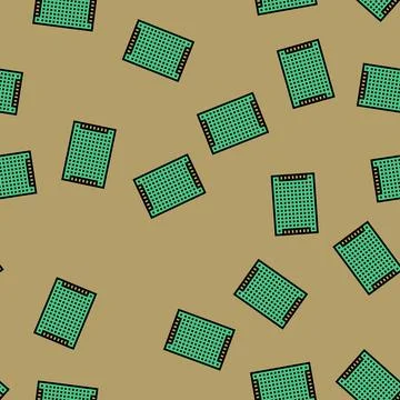 Pcb board electronic component vector seamless pattern Stock Illustration