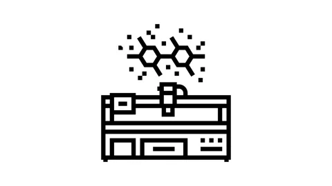 Pcb chemical compound floating air line icon animation Stock Footage 326122029