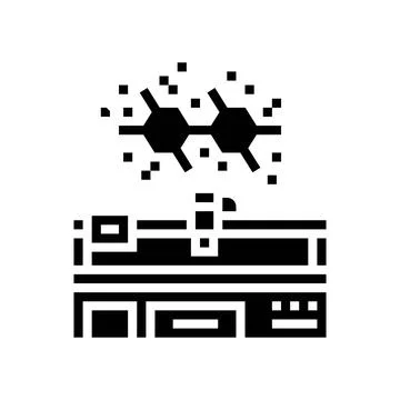 Pcb chemical compound floating air glyph icon vector illustration Stock Illustration