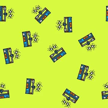 Pcb chemical compound floating air vector seamless pattern Stock Illustration