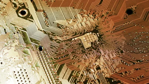 PCB circuit board close up abstract background texture. Stock Footage 232425546