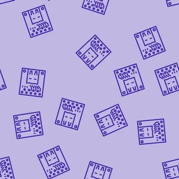 Pcb connected usb port line vector seamless pattern Illustrazione stock