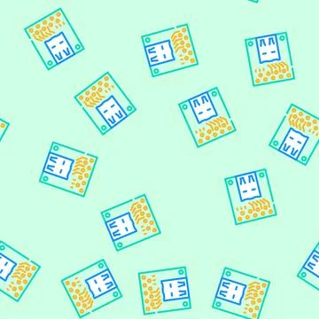 Pcb connected usb port vector seamless pattern Stock Illustration